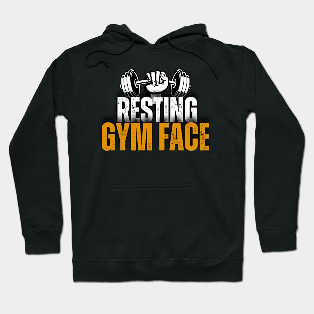 Funny Resting Gym Face Women's & Men's Fitness Workout Exercise Hoodie by weirdboy